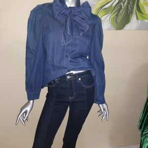 Women's Blue Button Down Shirt